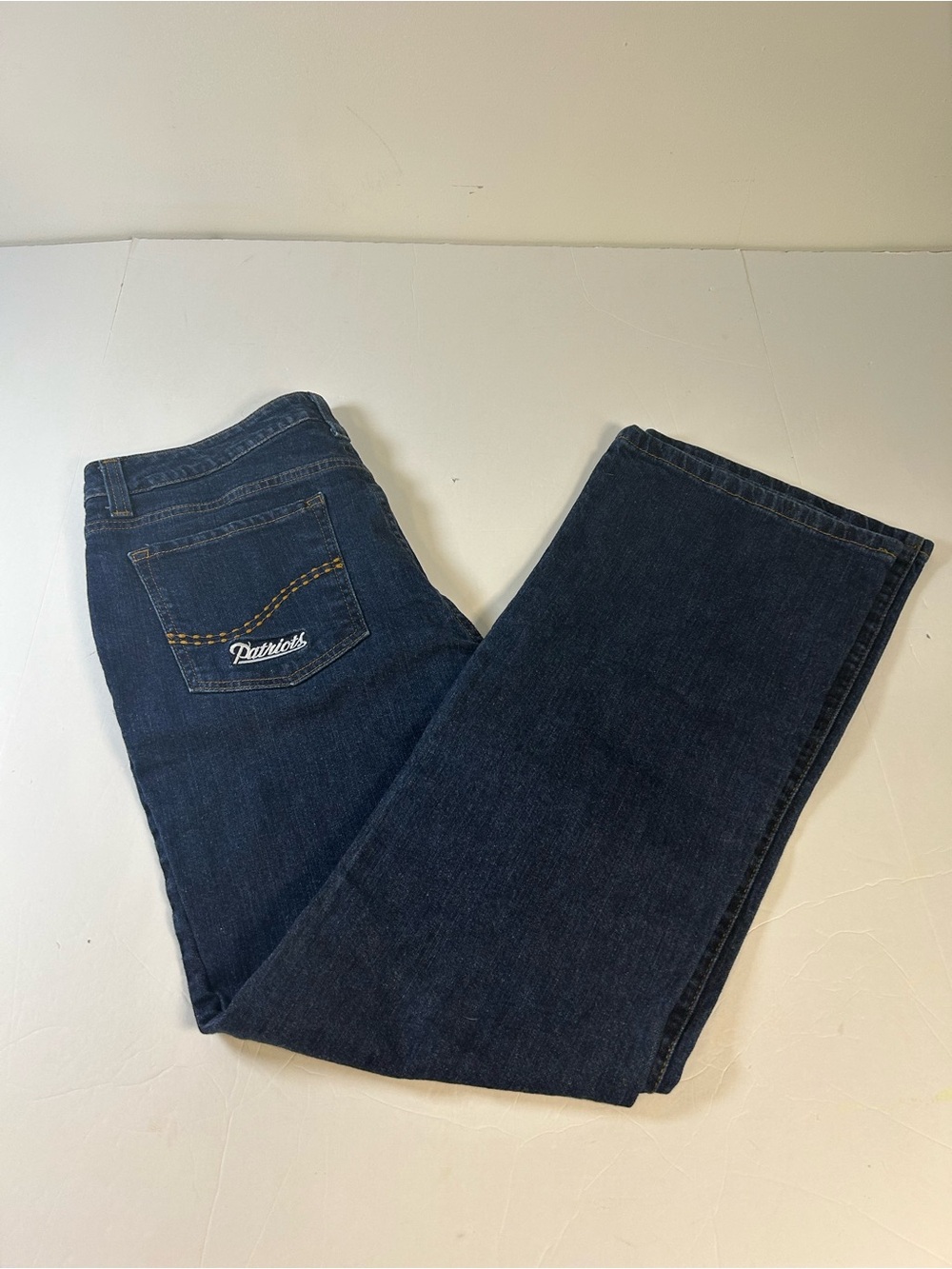 NFL Patriots Women's Navy Bootcut Jeans with Embroidered Pocket